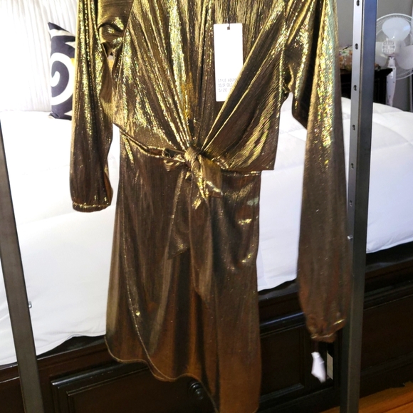 Dance & Marvel Gold Metallic Dress - Picture 2 of 2